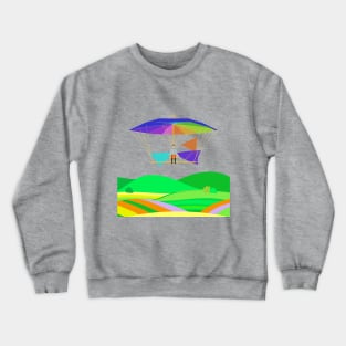 Letur Flying his Parachute-Glider Machine 1854 Crewneck Sweatshirt